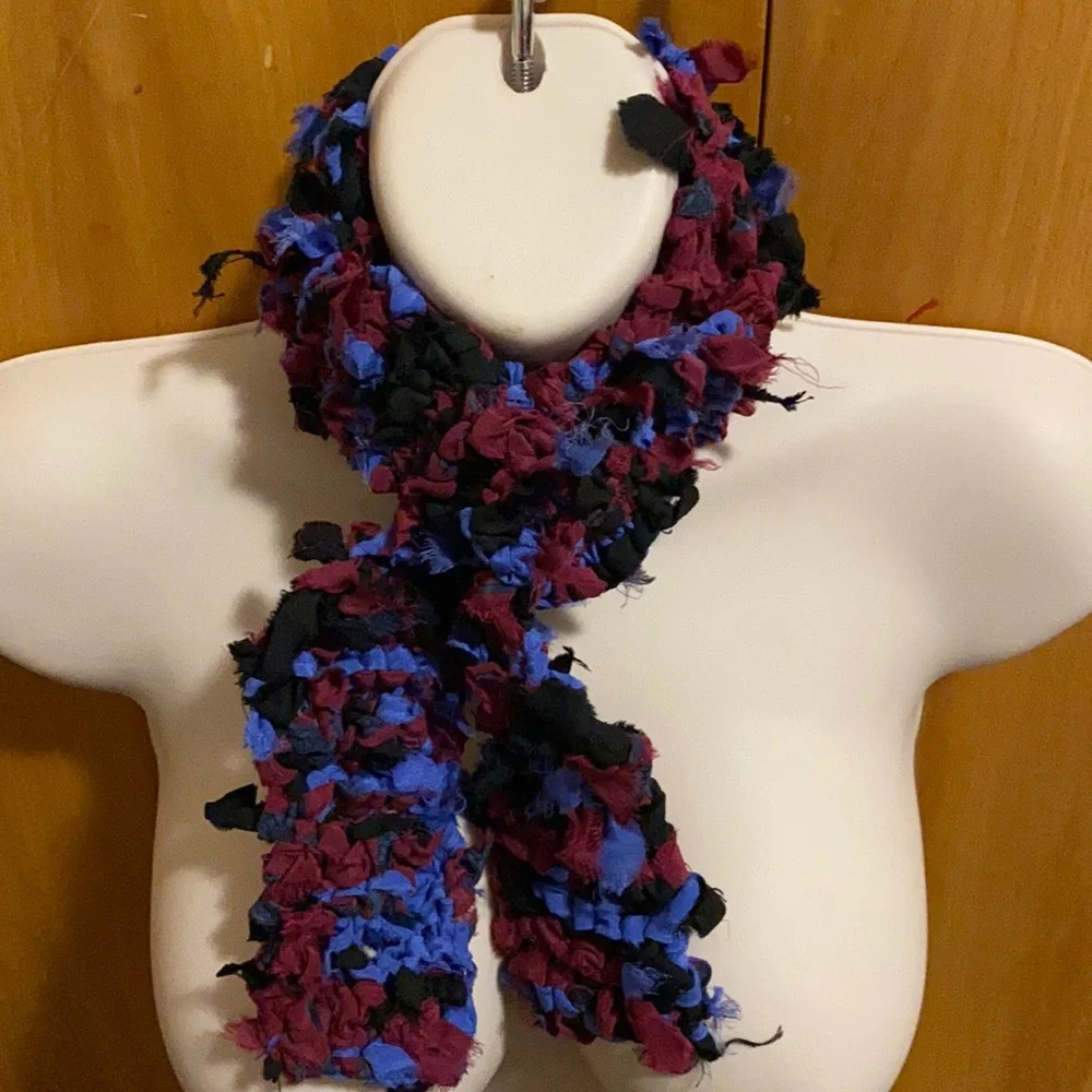 Hand knit 100% silk scarf